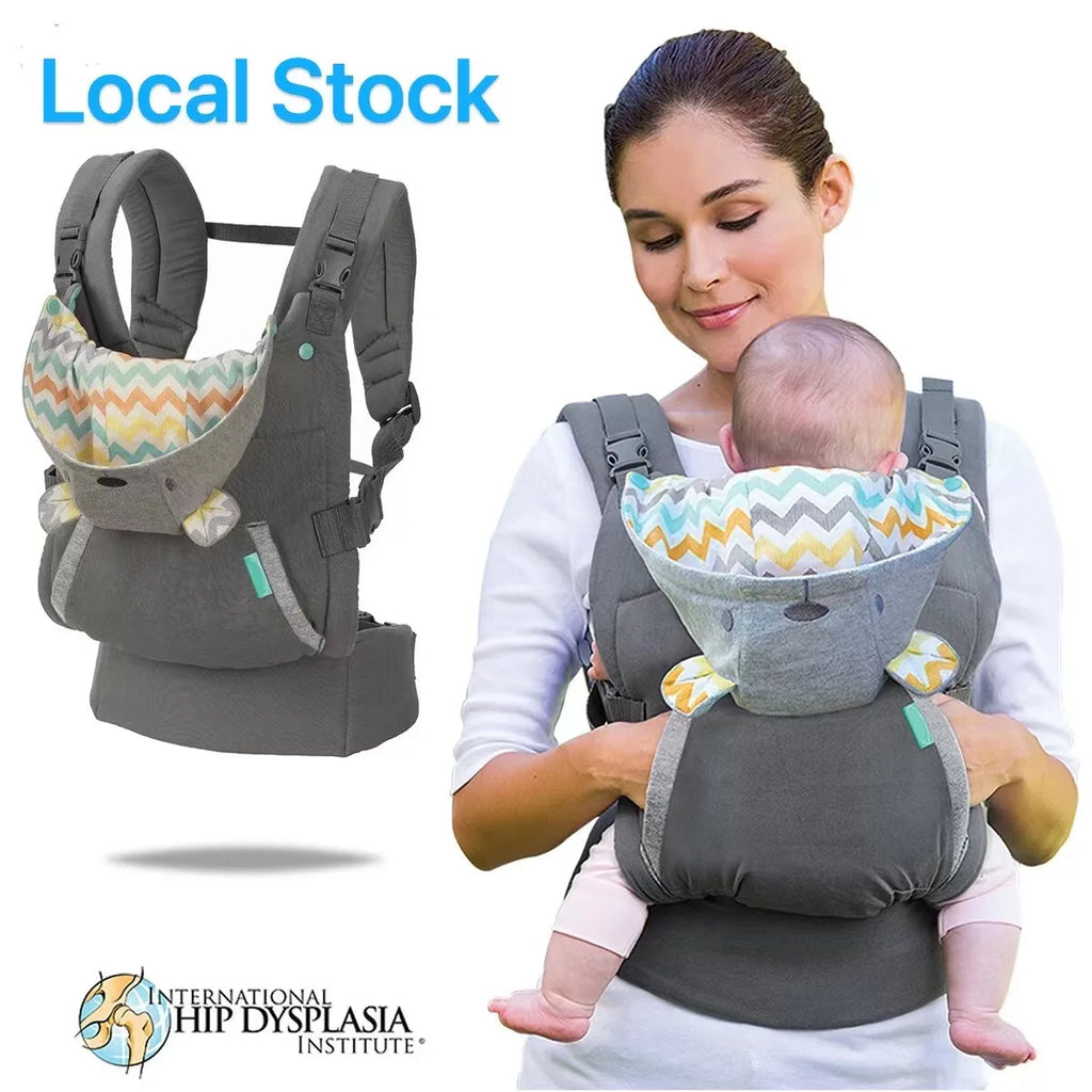 Ergonomic Baby Carrier with Teddy Bear Hood - 0 to 24 Months
