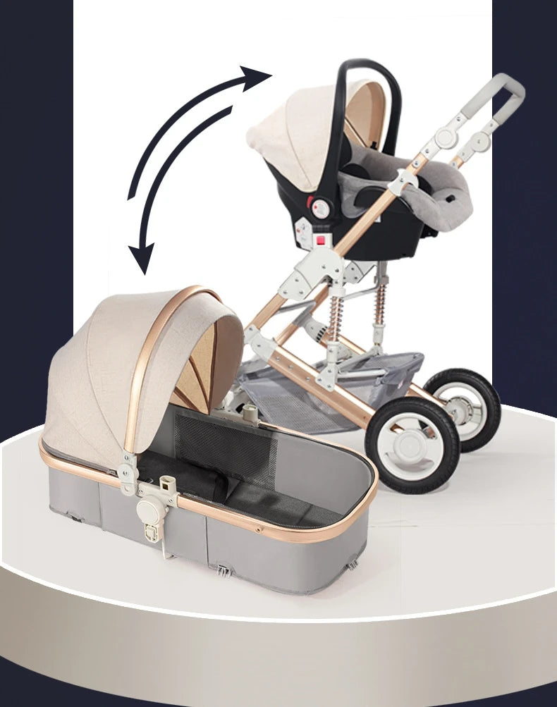 Foldable Multi-Functional 3-in-1 Baby Stroller