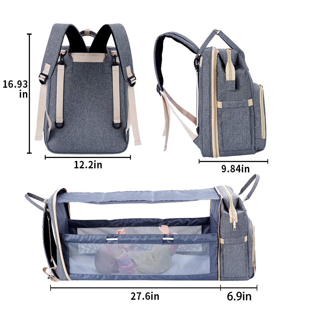 Extra Large 3-in-1 Diaper Bag Backpack with Changing Station