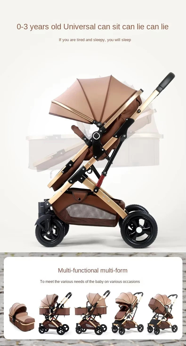 3-in-1 Foldable Pram Baby Stroller - Newborn to 36 months