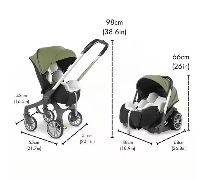 Deluxe 4-in-1 Infant Car Seat & Stroller Travel System - 0 to 3 Years