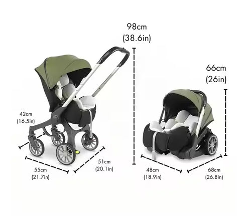 Deluxe 4-in-1 Infant Car Seat & Stroller Travel System - 0 to 3 Years