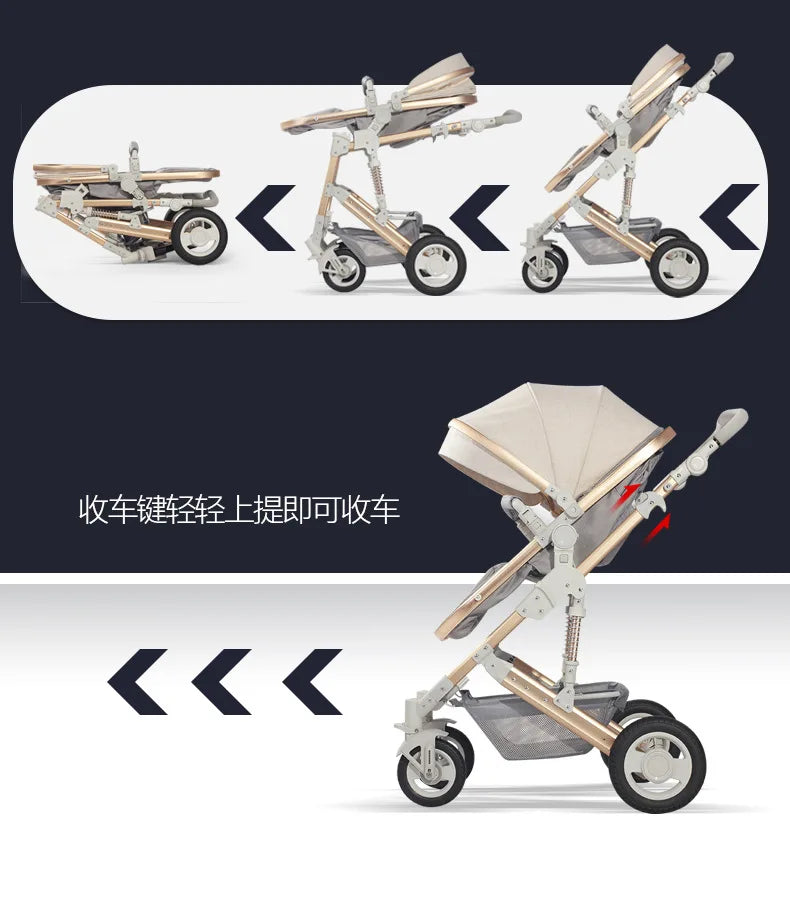 Foldable Multi-Functional 3-in-1 Baby Stroller