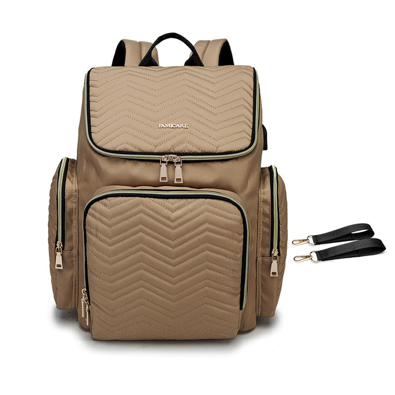 FamiCare Embroidered Multifunction Diaper Bag Backpack