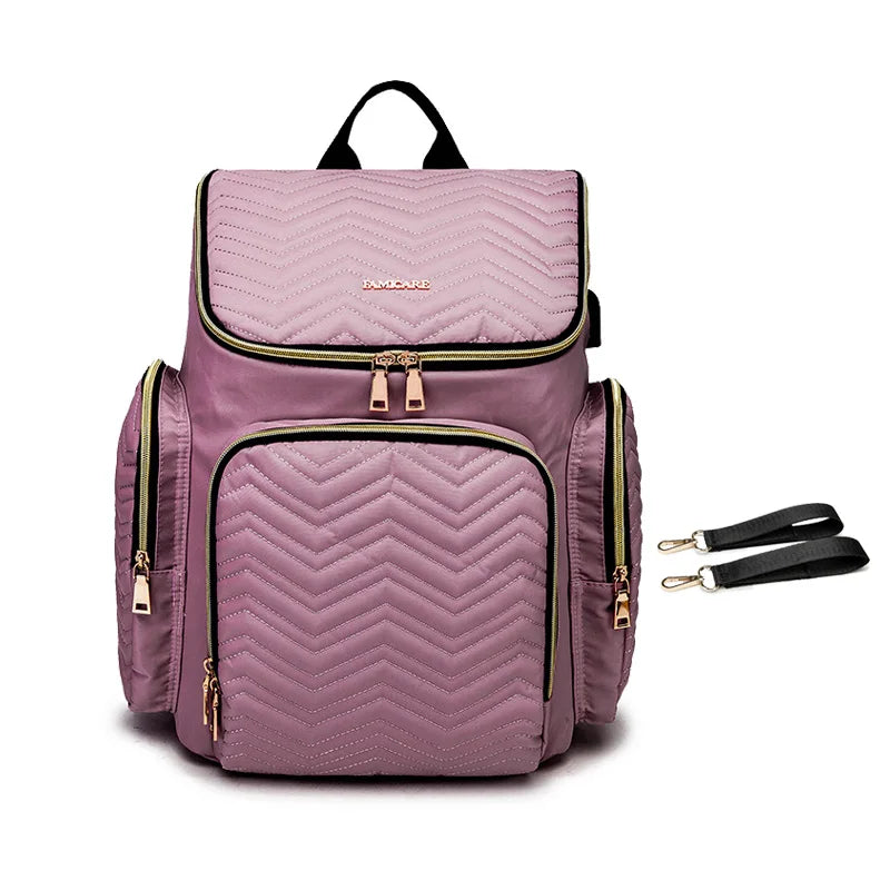 FamiCare Embroidered Multifunction Diaper Bag Backpack
