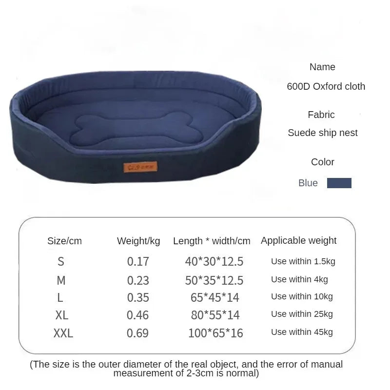 Washable Orthopedic Dog Bed with Bolster