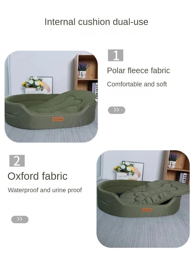 Washable Orthopedic Dog Bed with Bolster