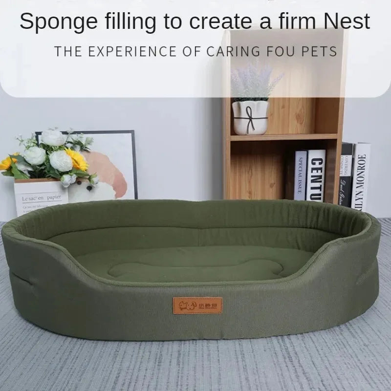 Washable Orthopedic Dog Bed with Bolster