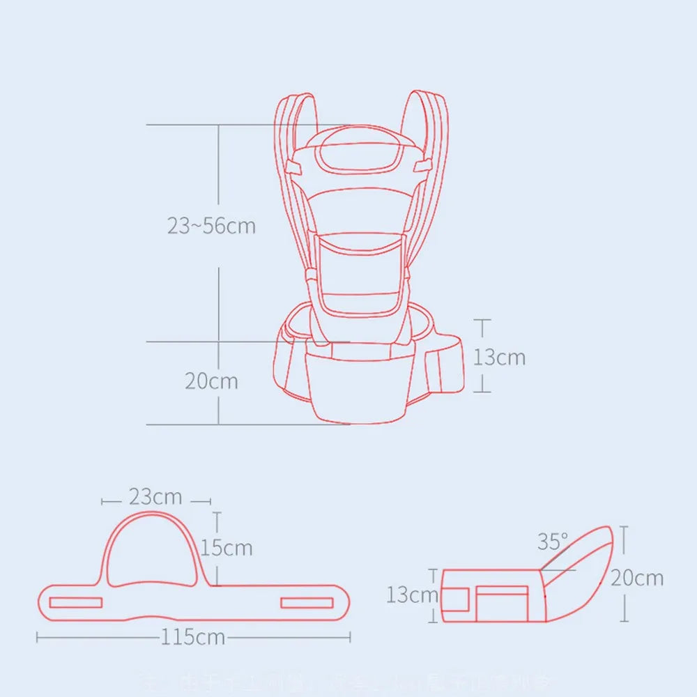 Newborn Ergonomic All-In-One Kangaroo Baby Carrier - 0 to 48 Months