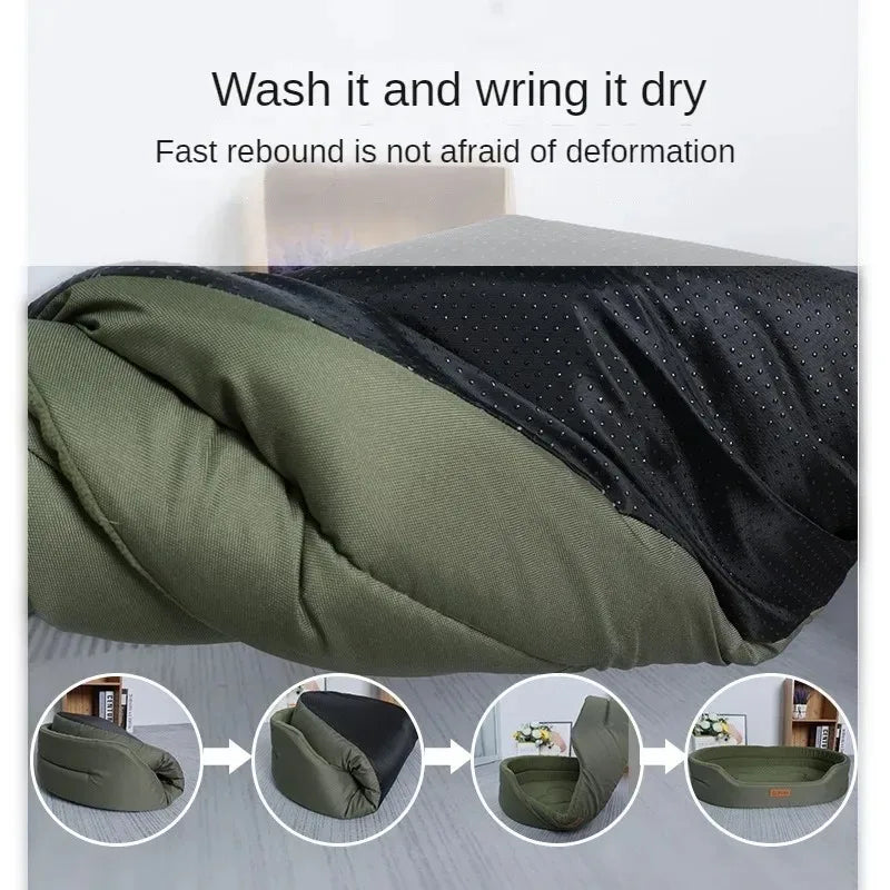 Washable Orthopedic Dog Bed with Bolster