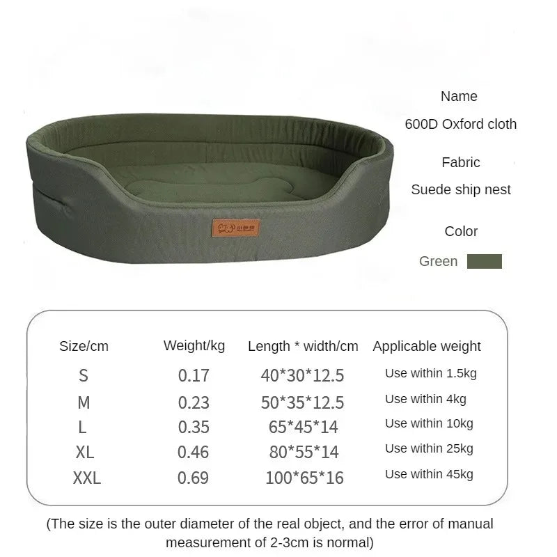Washable Orthopedic Dog Bed with Bolster