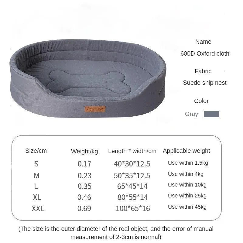 Washable Orthopedic Dog Bed with Bolster