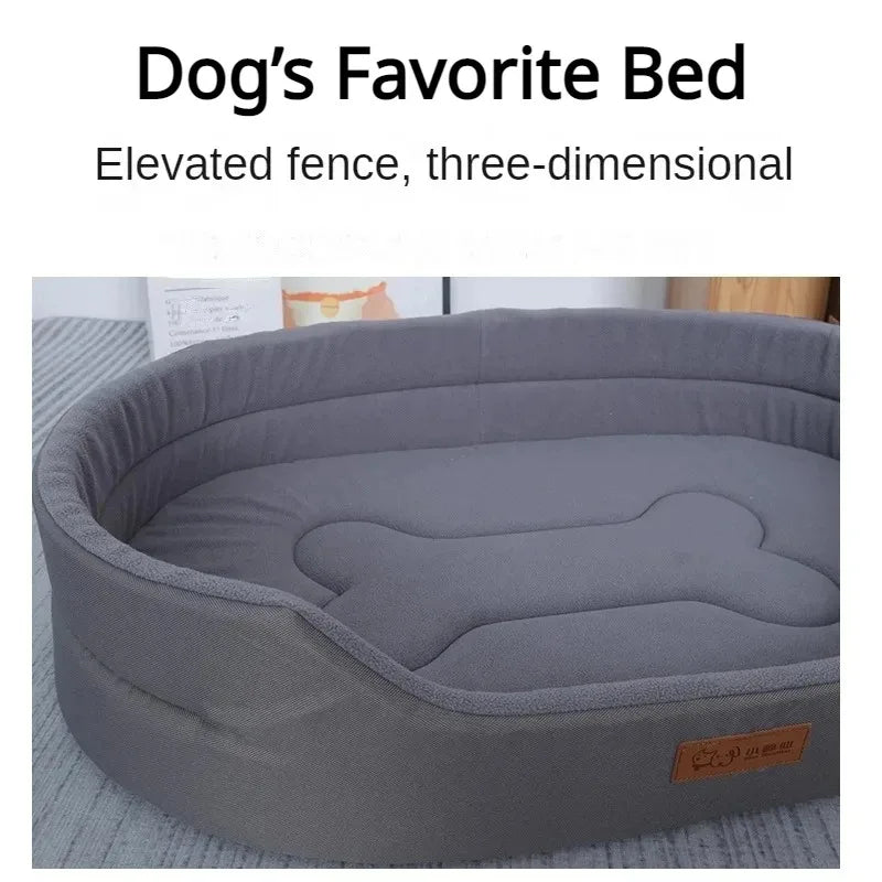 Washable Orthopedic Dog Bed with Bolster
